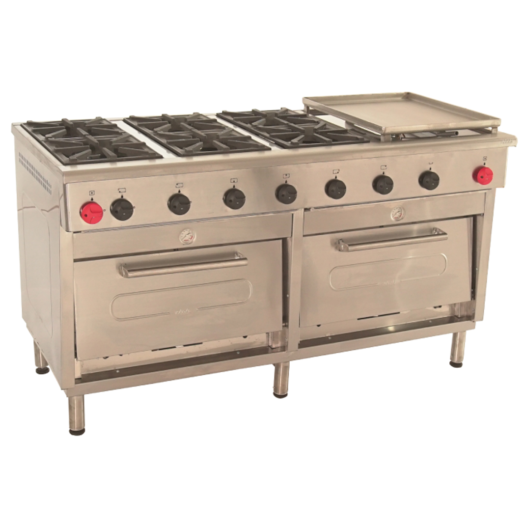 Cocina Industrial 6 platos 2 hornos + plancha churrasquera grande. – Outlet  Maigas Maipan